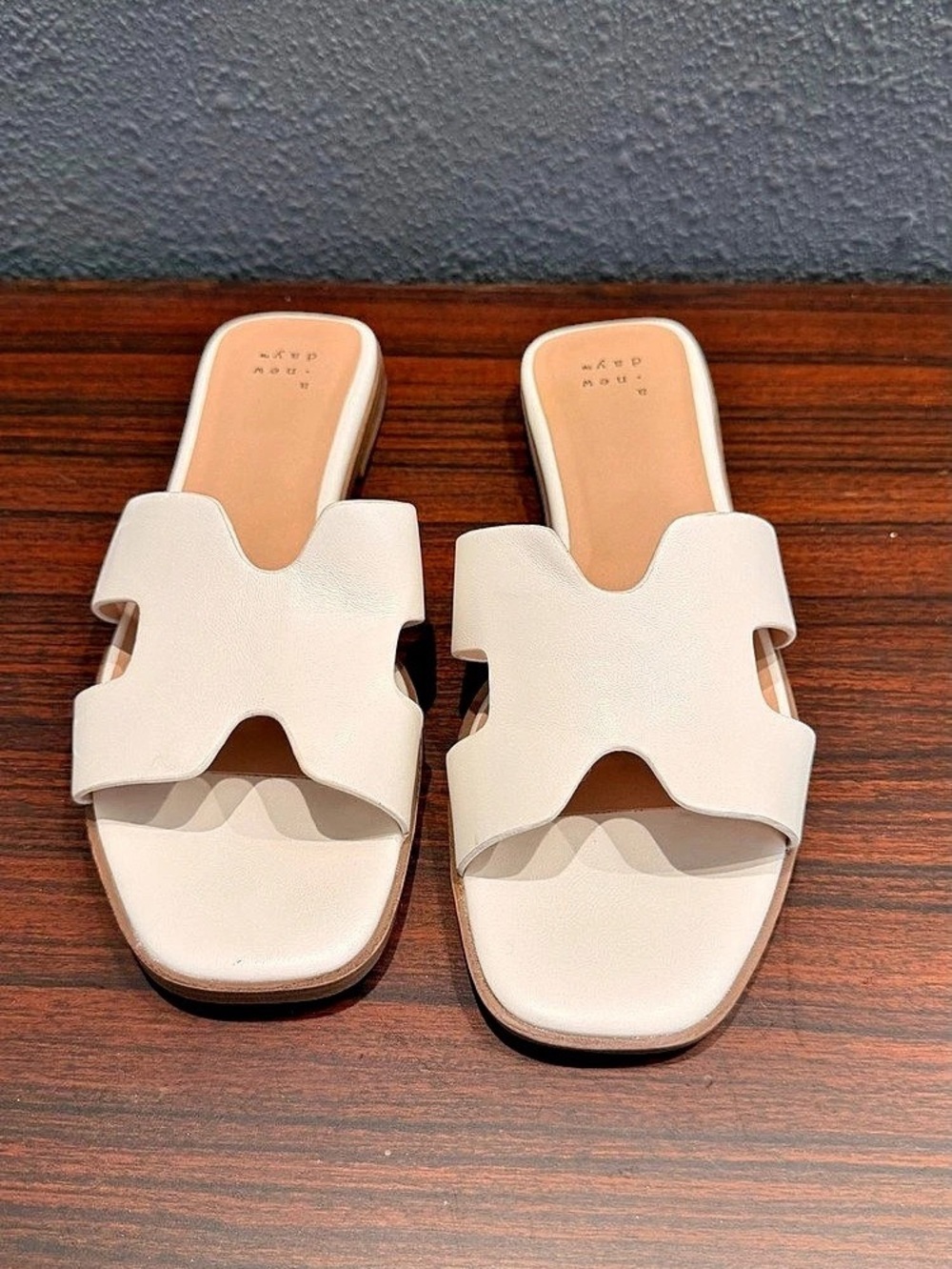 A New Day Nina Slide Sandals White